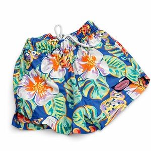 Vineyard Vines Kids Swim Trunks - Blue with Floral Print